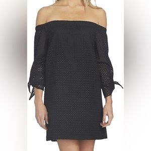 NWT | Black Off shoulder Eyelet Shift Dress | Medium